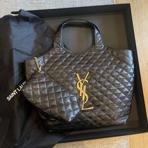 YSL ICARE MAXI SHOPPING BAG IN QUILTED LAMBSKIN